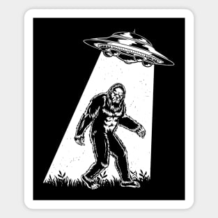 Bigfoot UFO Abduction Vintage Bigfoot Believer Magnet